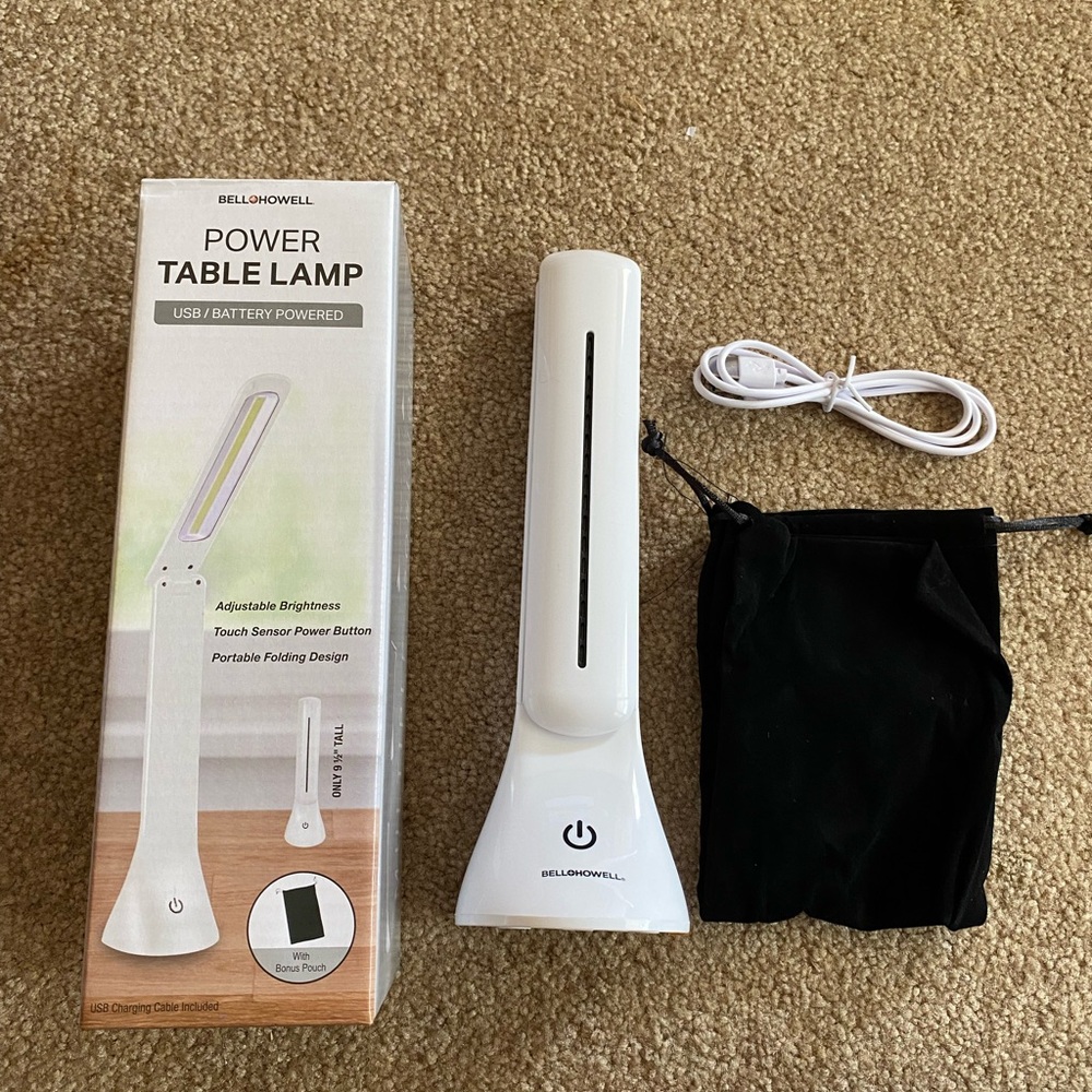 Bell+Howell White Power Table Lamp
